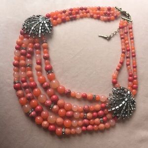 C+I Heirloom Coral Statement Necklace